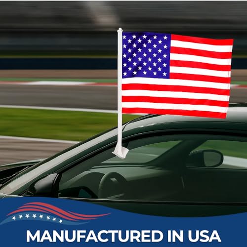DC Custom Car Flag Pole Window Custom Flag with Picture, Made in USA | 12x17 Inch Car Window Flags for Vehicles, Custom Flags for Outside, Flag Pole for Car and Car Flag Holder Included - color: Car Flag