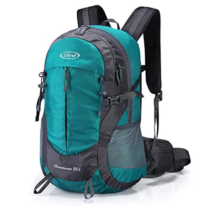 G4Free 35L Hiking Backpack for Women Men, Water Resistant Outdoor Sports | Nylon Water Resistant, 35L (19.7"*12.6"*8.7"), Camping, Climbing, Travel Daypack, Lightweight backpack with Rain Cover - color: Peacock Green