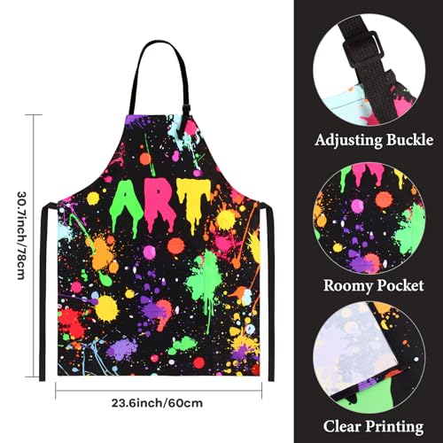 Kyson Artist Costume for Adult 8 Pcs Painter Halloween Dress Up with Beret Apron Palette Paint Brushes Earrings Bandana Beard - color: Black Art Apron