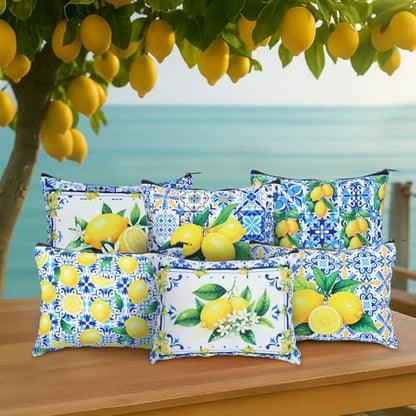 Reginary 12 Pcs Italian Gifts Lemon Makeup Bags Amalfi Coast Cosmetics Bags | Italy Travel Souvenir, Lemon Travel Pouches for Women Girls, Bachelorette Friend Birthday Gifts - style: Amalfi Coast Lemon