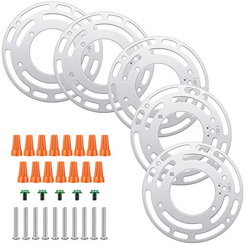Pelopy 5 Pack Universal Light Fixture Mounting Bracket 4 Inch Diameter Steel Fixture Crossbar Round Light Crossbar Mounting Bracket with Screws and Nuts for Wall Lamp , Close to Ceiling Lamp