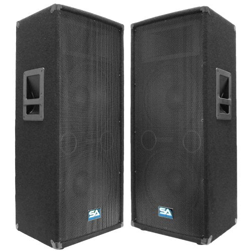 Seismic Audio - Pair of Dual 12" PA DJ Speakers 1200 Watts PRO Audio - Band, Bar, Wedding, Church - size: Pair