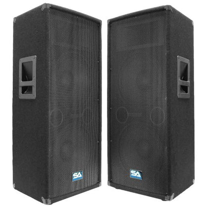 Seismic Audio - Pair of Dual 12" PA DJ Speakers 1200 Watts PRO Audio - Band, Bar, Wedding, Church - size: Pair
