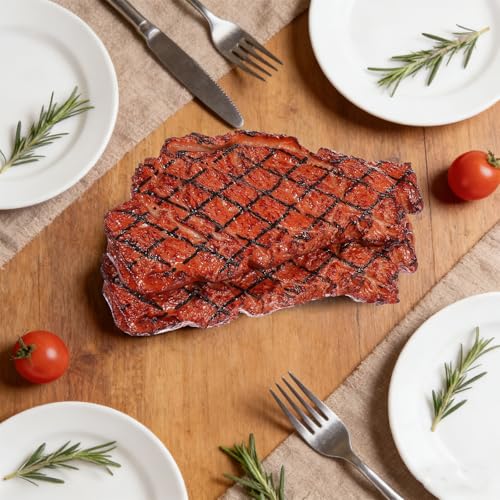 Artificial Lifelike Steak Fake Cooked Roast Beef Simulated Food Steak Meat Model Simulation Food for Market Display Photography Props Party Decoration(2pcs)