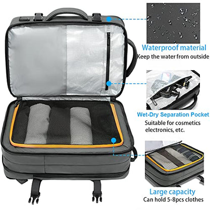 BANGE 35L Carry on Backpack,Travel Backpack for Women Men Airline Approved Gym Backpack Waterproof Business Laptop Daypack… - color: Grey, size: 35L(expansion)