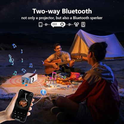 TMY 1080P Mini Projector, Built in Netflix app, 2-way Bluetooth, WiFi6 | Portable home theater, indoor/outdoor movies, Compatible with TV Stick/Roku/Phone/PC/PS/DVD/HDMI/USB - style: Built in Netflix app