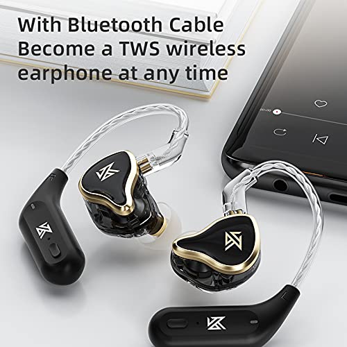 Linsoul KZ ZAS 7BA+1DD in-Ear Monitor, HiFi Bass Earbuds, Gaming Earbuds, Hybrid IEM Earphones with Recessed 2pin Cable for Audiophile Musician(Without Mic, Silver)