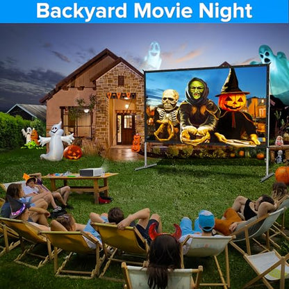 Projector Screen 135 inch,Projector Screen Outdoor with 3-Layers PVC | Anti-Light Polyester-Free Projection Screen,Sturdy Aluminum Frame,Easy Setup for 4K HD Meeting Room,Home,Backyard Movie Night - size: 135inch