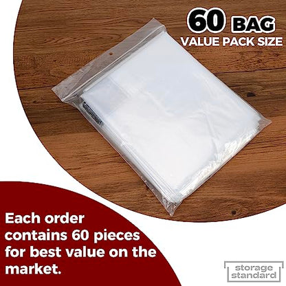 60-Pack Extra Long Dry Cleaning Bags for Clothes 72-Inch Long - Clear Plastic Garment Bags for Hanging Clothes, Dry Cleaner Plastic Clothing Cover for Suits, Gowns, Coat, Dance Costumes & Long Dresses - color: Clear - 72 Inch Length