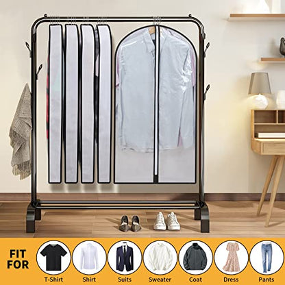 Clear Garment Bags for Hanging Clothes Storage 4" Gusset Suit Bags for Closet Storage Bags Dust Covers for Clothes Sweater Bags Garment Cover Clothes Protector 24"x 40"x 4", 5 Pack - size: 4in-5P