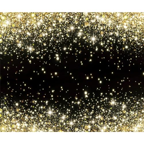 Black and Gold Backdrop 10x8ft Photo Booth Backdrops | Fabric Glitters Backdrop,Birthday,Graduation,Wedding,Prom,New Year,Retirement Party,Family Reunion,Homecoming Party - size: 10x8ft