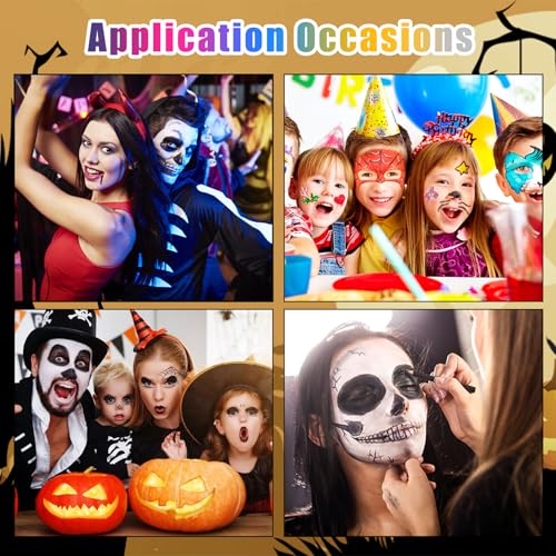 SOVONCARE Oil-Based Face Painting Kit Professional, 20 Colors Face Paint Halloween Makeup Set, Professional Face Painting Kit with 12 Brushes for Cosplay, SFX, Party & Special Effects Makeup - color: #1 Oil based-20 colors