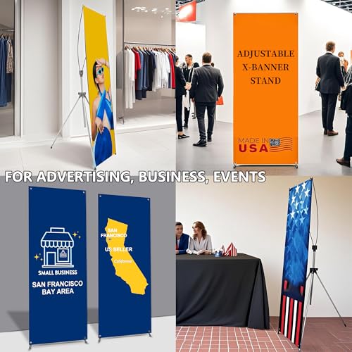 Custom banner 24"x78" including Adjustable X Banner Stand and Banner Printing with Travel Bag，Portable Retractable Banner for Exhibitions 、Advertising、 Events - size: 24"x78"
