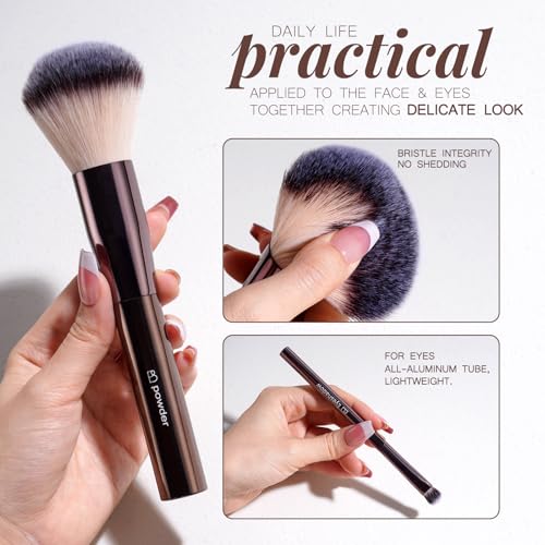 Makeup Brushes BS-MALL Professional Makeup Brush with Travel Case, Includes Foundation, Powder, Concealer, Lip & Eyeshadow Brushes for Daily Use & Versatile Occasions All-aluminum tube - color: Coffee