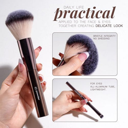 Makeup Brushes BS-MALL Professional Makeup Brush with Travel Case, Includes Foundation, Powder, Concealer, Lip & Eyeshadow Brushes for Daily Use & Versatile Occasions All-aluminum tube - color: Coffee