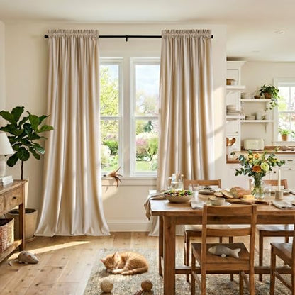 Champagne Beige Velvet Curtains 63 inches for Living Room Luxury Room Darkening Curtain Elegant Bedroom Thermal Insulated Modern Heavy Thick Soft Soundproof Rod Pocket Window Drapes Set of 2 Panels - color: Beige/Champagne, size: 52"W x 63"L (Pack of 2)