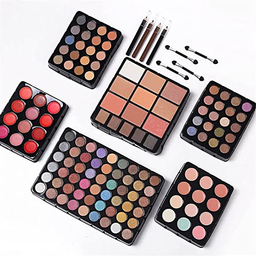 UNIFULL 132 Color All In One Makeup Kit for Women & Girls, Professional Full Set Including Eyeshadow, Lipstick, Concealer, Lip Gloss, Eyeliner, Mascara, Makeup Brushes (006N1-Pink) - color: 006N1-Pink