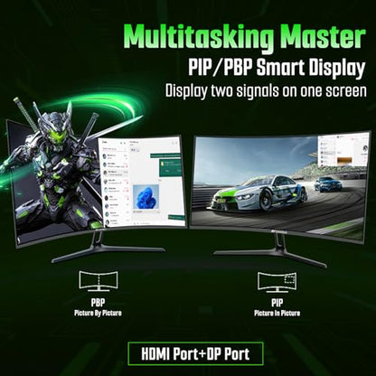 SANSUI 27 Inch 280Hz Curved Gaming Monitor,WQHD 280Hz / HD 400Hz Dual Mode, - size: 27