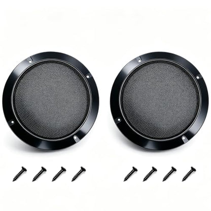 FDXGYH 2 Pack 8 Inch Speaker Grills Cover Metal Mesh Grill [Black] | Horn Guard Protector Cover with Mounting Screws for Home Car Audio - size: METAL-8 INCH