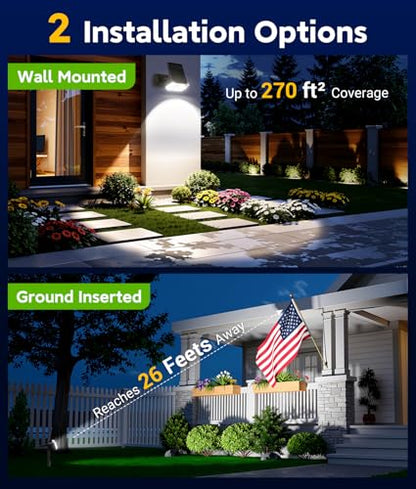 LETMY Solar Lights Outdoor Waterproof IP65, 6 Pack Solar Spot Lights Outdoor With 14 Big LEDs, 2-in-1 Wall Lights & 2 Modes Solar Powered Landscape Spotlights for Garage Pathway Yard Decor Garden Gift - size: 6 PACK
