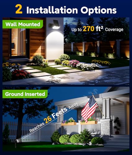 LETMY Solar Lights Outdoor Waterproof IP65, Solar Spot Lights Outdoor With 14 Big LEDs, 2-in-1 Wall Lights & 2 Modes Solar Powered Landscape Spotlights for Garage Pathway Yard Decor Garden Gift 2 Pack - size: 2 PACK