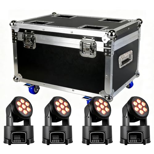 MINGJIE Moving Head Wash Light, 7x10W LED DMX DJ Stage Light - color: Multicolor