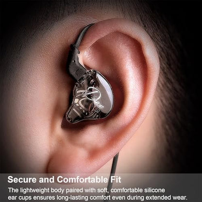 KZ Dawn IEM Earphones for Musicians, 3.5mm in-Ear Monitor Headphones with Mic, Noise Isolating Wired Earbuds for Studio, Gaming & All-Day Wear (Pack of 2) - size: 3.5mm With Mic (Pack of 2)