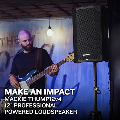 Mackie Thump12v4 12" Professional Powered Loudspeaker feat. SoundCheck DSPTM and Bluetooth® - High SPL Portable PA Speaker, Wireless Streaming and Linking, Voicing Modes, Control App, Mixer, 1400W - size: 12-inch, style: Plug-In Powered