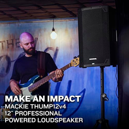 Mackie Thump12v4 12" Professional Powered Loudspeaker feat. SoundCheck DSPTM and Bluetooth® - High SPL Portable PA Speaker, Wireless Streaming and Linking, Voicing Modes, Control App, Mixer, 1400W - size: 12-inch, style: Plug-In Powered