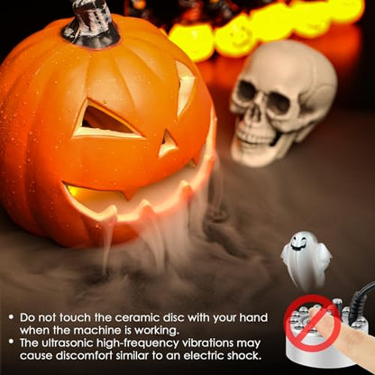 Mxmoonant 350ml/H Ultrasonic Mist Maker Fogger Metal 12-Light, Splash Guard | w/Float & 3 Replacement Ceramic Discs, for Halloween Water Fountain Pond Pot Rockery Sink Decoration, Mushroom Plant Humidify