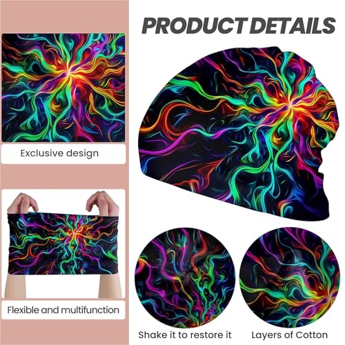 Art Owl Women's Slouchy Beanie Hat Cute Turban Hats Cancer Headwear Caps Baggy Skull Sleep Scarf - color: Colorful Abstract