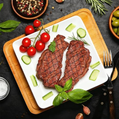 2PCS Artificial Lifelike Steak Fake Cooked Roast Beef Simulated Food，Fake Meat，Realistic Play Food, Suitable for Scene Shooting,Movie Props,Restaurant Props to Attract Customers