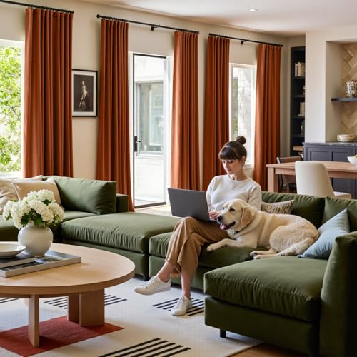 Lazzzy Brown Blackout Velvet Curtains 96 Inch Length Pinch Pleated Room Darkening Drapes Luxury Back Tab Modern Thermal Treatments for Bedroom Living Room 2 Panels, 52 x 96 Inch, Caramel - color: Caramel, size: 52"W x 96"L (Pack of 2)