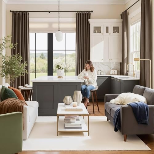 NICETOWN Brown Velvet Curtains 84 inches Length for Bedroom, 52 x 84 - color: Brown Series - Brown, size: 52"W x 84"L (Pack of 2)