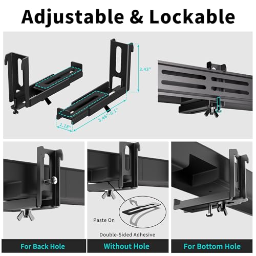 XINLEI Universal Soundbar Mount with Holes/Without Holes, Sound Bar TV Bracket for Speaker Non-Slip Base Holder Extends 3.46"-6.1",Support 20lbs SBR501 - color: SBR501