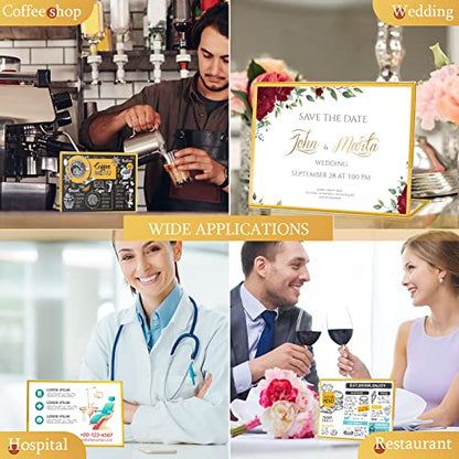 36 Pack Acrylic Sign Holder Gold Frame Table Numbers Slanted Back Menu Display Stand Clear Flyer Document Photo Display Holders Plastic Table Signs for Wedding Office(Horizontal Style,4 x 6 Inch) - style: Horizontal Style
