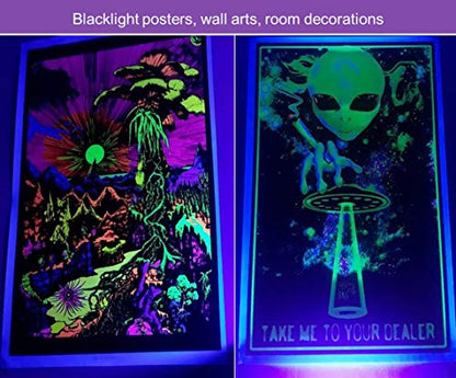 LED Black Light, 10W USB Compatible UV LED Blacklight Tube for Blacklight Bulb Replacement, Glow in the Dark, Halloween, Posters, Blacklight Parties, Fluorescent Glow