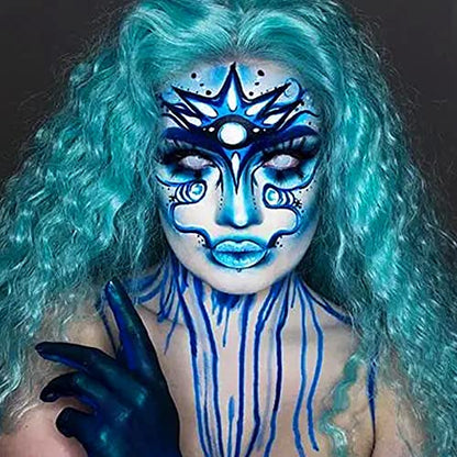 MEICOLY Cream Royal Blue Face Body Paint,2.37Oz Large Tube Water Based Full Body Paint for Adult and Kid,Single Tube Dark Blue Face Paint for Smurf Mystique Cosplay Avatar Makeup,Halloween SFX Makeup - color: Blue