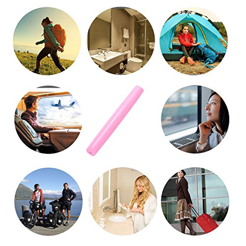 Plastic Travel Toothbrush Cover Portable Toothbrush Box, Breathable Design with Air Hole More Container Toothbrush Tube Container for Home Daily Travel Camping School Business Trip (Pink) - color: Pink