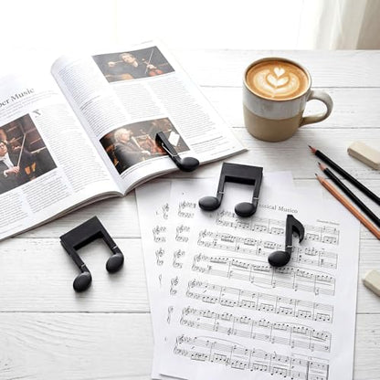 Maitys 6 Pcs Music Sheet Holder Clips Book Page Holder Clip for Sheet Stand Music Teacher Gifts Back to School Read Clip for Wind for Musician Outdoor, 2 Styles