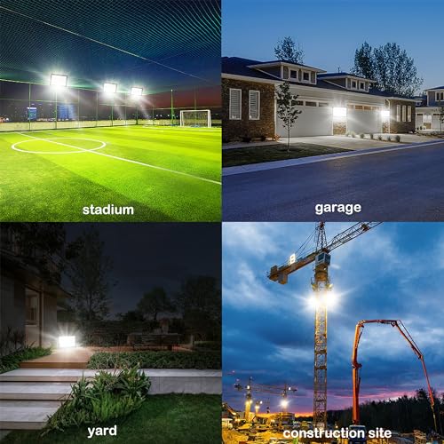 400W LED Stadium Flood Lights Outdoor,Super Bright LED Arena Lights 85-265V IP66 Waterproof 5000K Daylight White Commercial Lighting for Sports Fields and Counts(2 Pack) - size: 400w-2pack