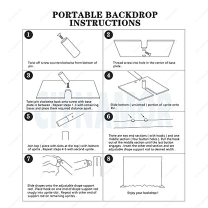 Pipe and Drape Adjustable Uprights, Crossbars,Bases & Hangers - Drape Systems for Backdrops, Trade Shows, Events, Photo Booths and Decorations by CITNAMOR (10' Tall x 10' Wide Kit(2xCrossbar)) - size: 10' Tall x 10' Wide Kit (2 x Crossbar)