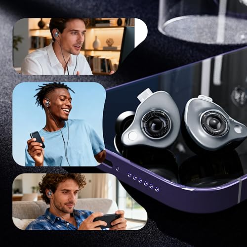 in Ear Monitor Headphones with Mic,USB C,Gray,10mm Driver | 10mm Dynamic Driver,Detachable 4N OFC Cable,HiFi IEM Earphones for Gaming and Gift Giving - color: Gray