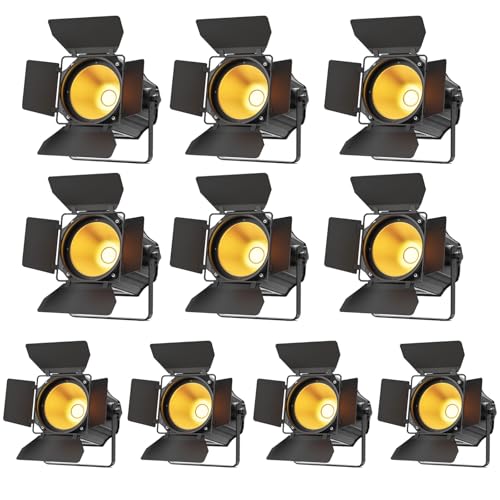 200W Dual-Color COB Stage Lights, 3200K-6500K Adjustable Warm and Cool White Par Can Lights Spotlights with DMX Control, Uplights for Weddings Events Theaters Indoor Outdoor(10-Pack) - size: 10 Pack
