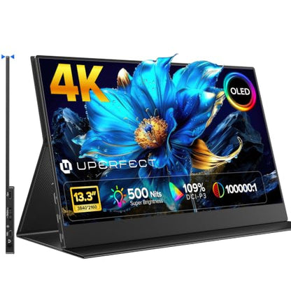 UPERFECT 13.3" 4K OLED Portable Monitor, 109% DCI-P3, 500 Nits Display - size: 13.3"