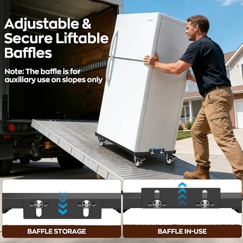IMAYCC Furniture Dolly with Wheels 1200LBS × 2Pack Furniture Movers with Lifttable Baffles & Brakes, Reinforced Steel Frame & All-Terrain Wheels for Appliance Dolly - size: 2 Pack
