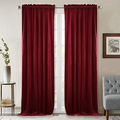 Red Curtains for Living Room 90 inches Heavy Thick Drapes, 2 Panels | 300GSM Rich Velvet, Christmas Holiday Gifts, Thermal Insulated, Privacy Protect, Noise Reducing, Theater Backdrops - color: *Autumn Series - Red, size: 52"W x 90"L (Pack of 2)
