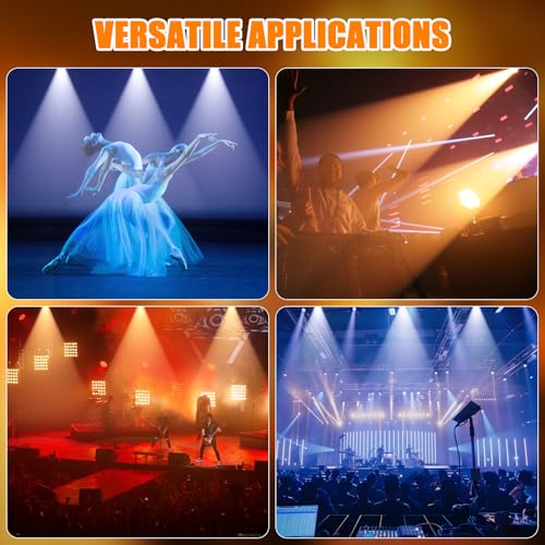 LEKO Profile Stage Spotlights, 100W Cool & Warm White COB Lights,3200K-5600K, Zoom Control & DMX512 Par Ellipsidal Lights, 6CH Manual Focus LED Spotlights for Show Stage Event, 3 Pack
