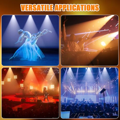 LEKO Profile Stage Spotlights, 100W Cool & Warm White COB Lights,3200K-5600K, Zoom Control & DMX512 Par Ellipsidal Lights, 6CH Manual Focus LED Spotlights for Show Stage Event, 3 Pack