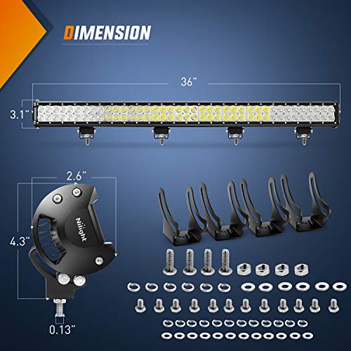Nilight 39Inch 252W Led Light Bar Spot Flood Combo 24V 12V Boat Lighting Off road Driving Work Lights for Van Camper Wagon Car Pickup ATV UTV SUV Truck, 2 Years Warranty - size: 1PC 39Inch 252W LED Light